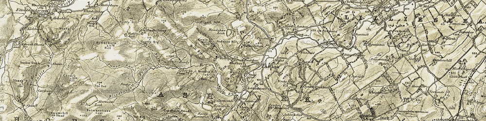 Old map of Headshaw in 1901-1904