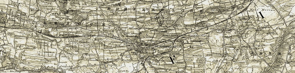 Old map of Headwell in 1904-1906