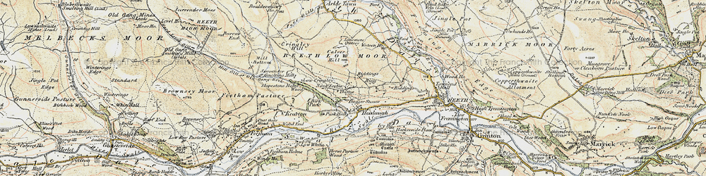 Old map of Healaugh in 1903-1904