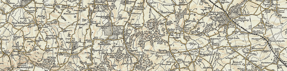 Old map of Heale in 1898-1900
