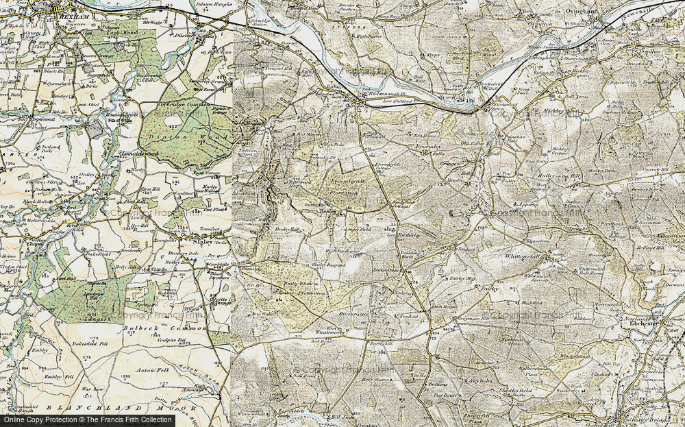 Old Map of Historic Map covering Broomleyfell Plantation in 1901-1904