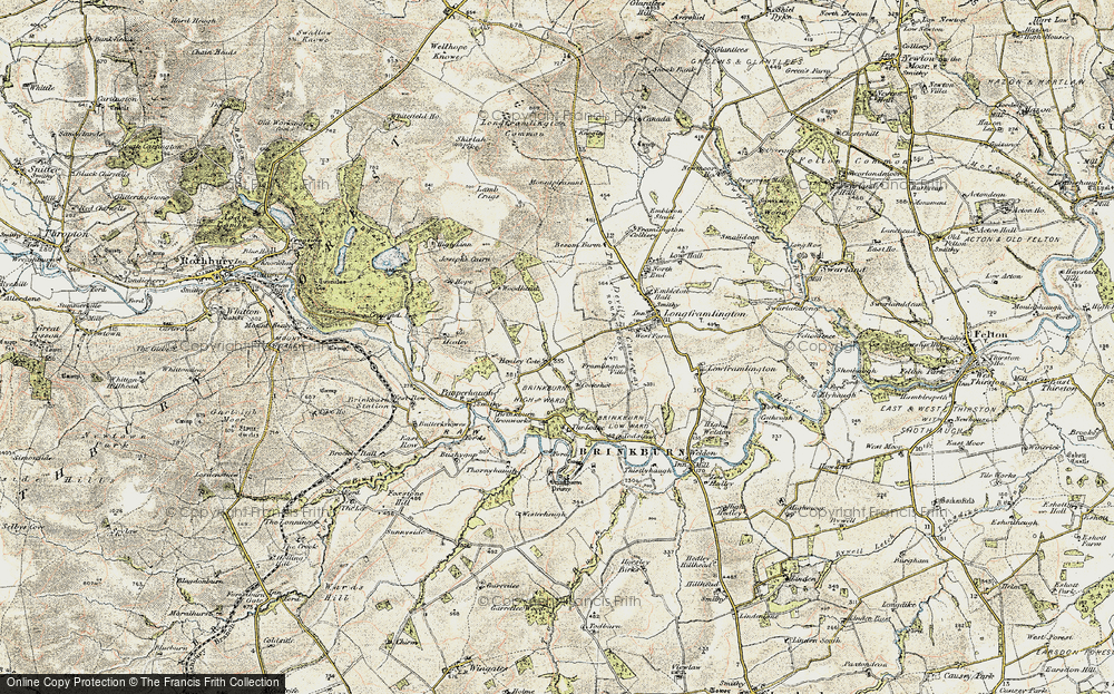 Old Map of Historic Map covering Butterknowes in 1901-1903