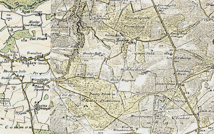 Old map of Minsteracres in 1901-1904