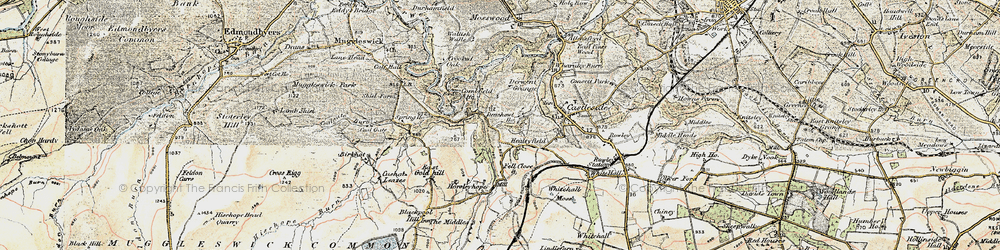 Old map of Whitehall Moss in 1901-1904