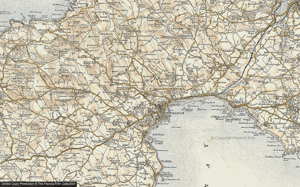 Old Map of Historic Map covering Bone in 1900