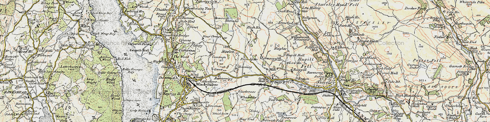 Old map of Banner Rigg in 1903-1904