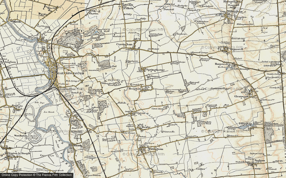 Old Map of Historic Map covering Willoughton Wood in 1903