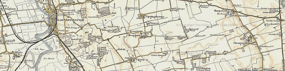Old map of Heapham in 1903
