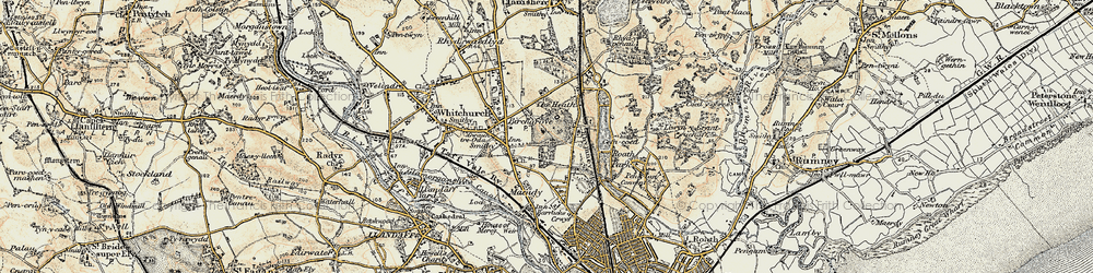 Old map of Heath in 1899-1900