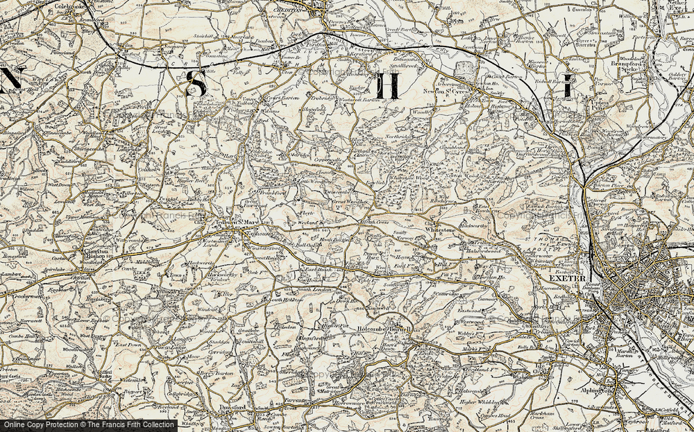 Old Map of Historic Map covering Bowlish in 1899-1900