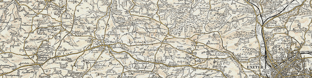 Old map of Heath Cross in 1899-1900