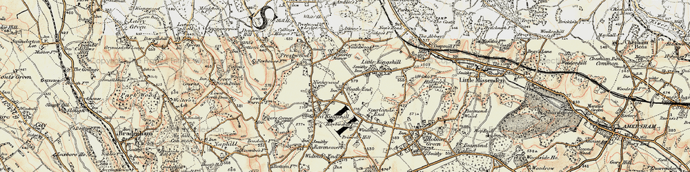 Old map of Heath End in 1897-1898