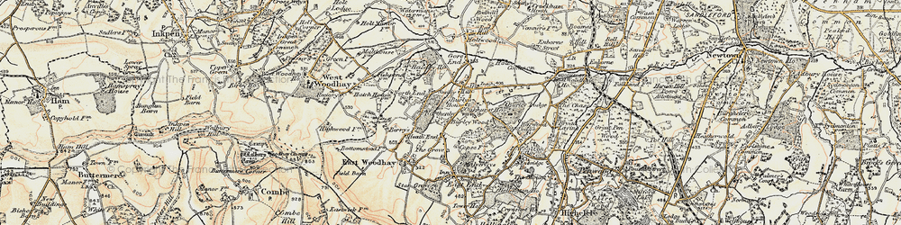 Old map of Heath End in 1897-1900