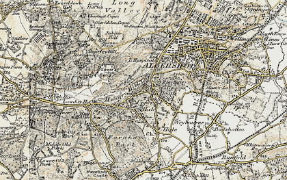Old map of Bricksbury Hill in 1898-1909