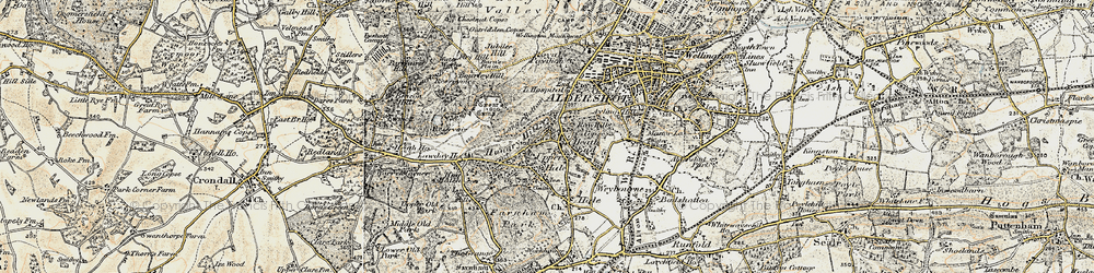 Old map of Bourley Hill in 1898-1909