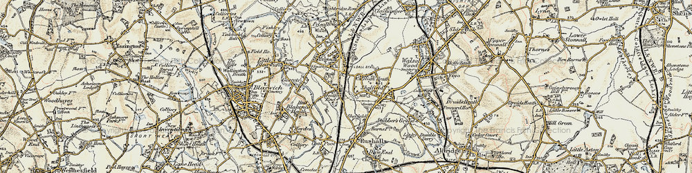 Old map of Heath End in 1902