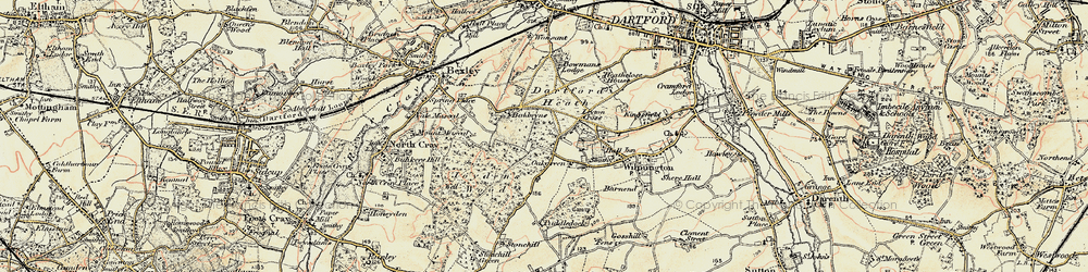 Old map of Heath Side in 1897-1898