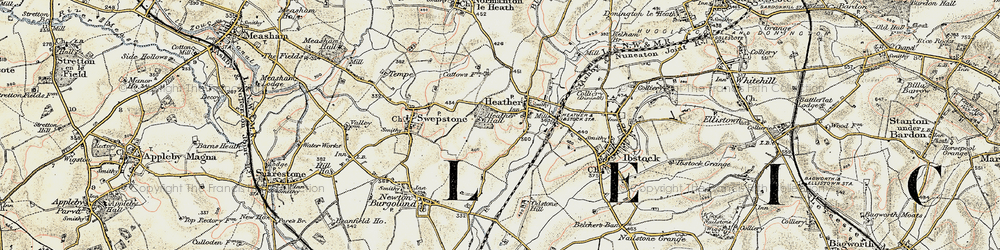 Old map of Heather in 1902-1903