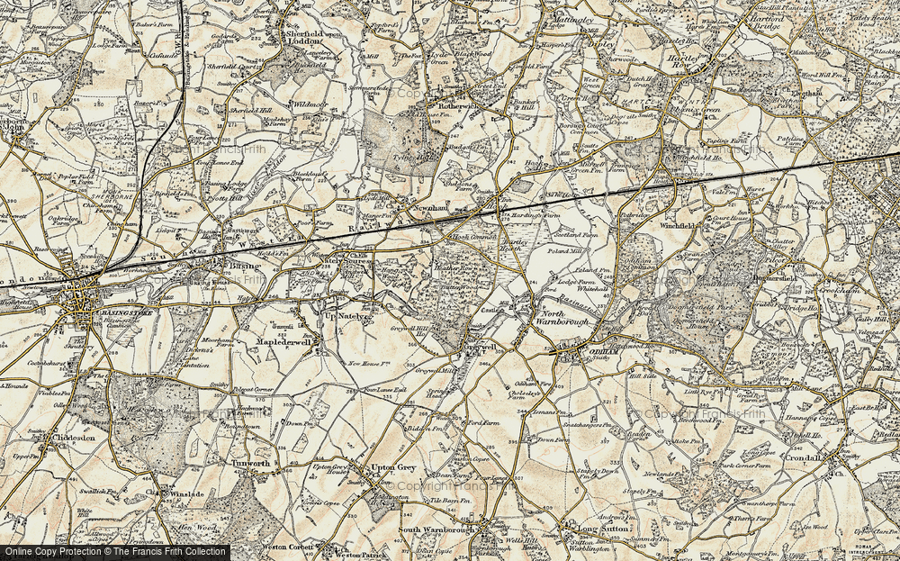 Old Map of Historic Map covering Butter Wood in 1898-1909