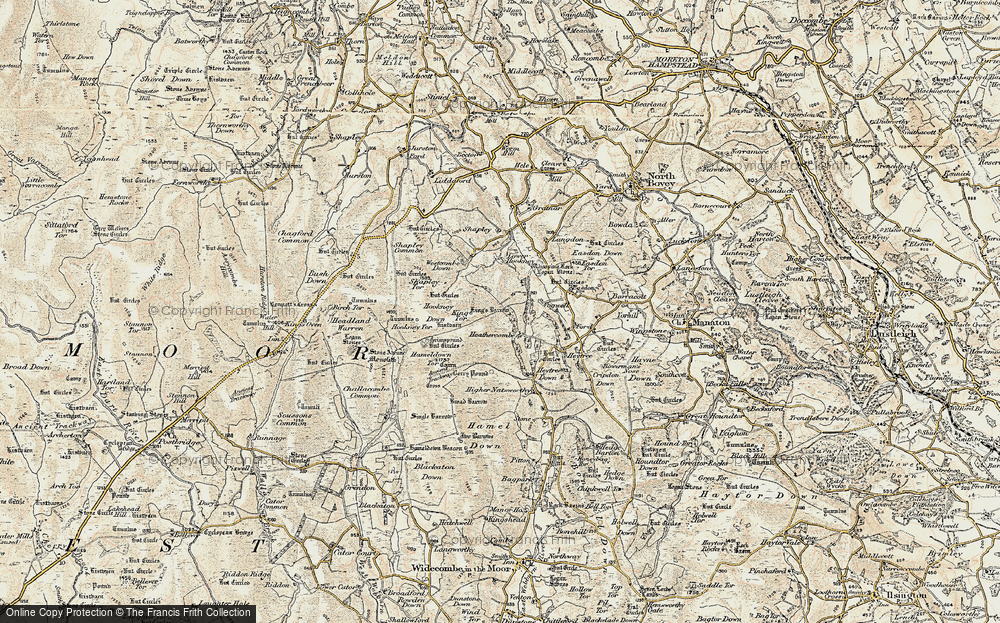 Old Map of Historic Map covering Berry Pound in 1899-1900