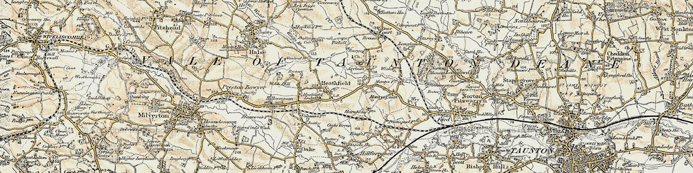 Old map of Heathfield in 1898-1900