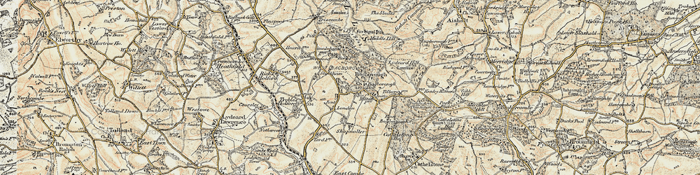 Old map of Bagborough Hill in 1898-1900