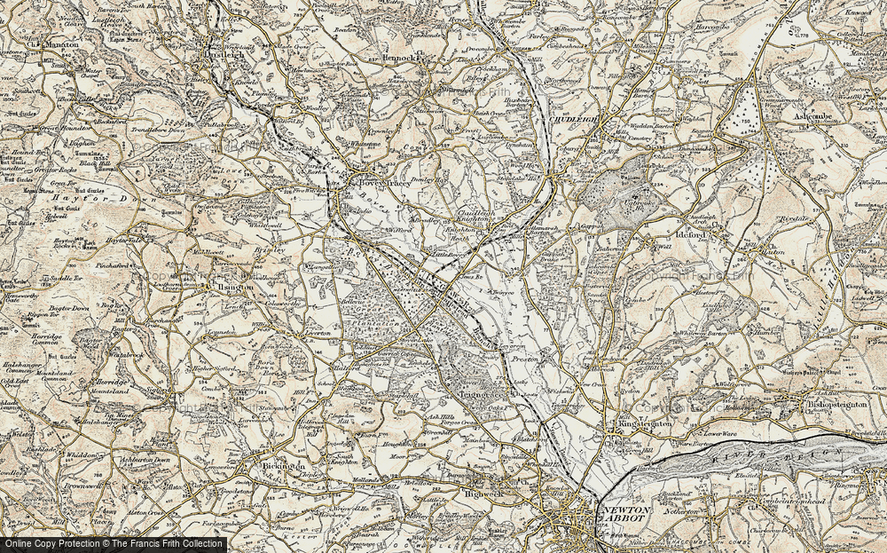 Old Map of Historic Map covering Bovey Heath in 1899-1900