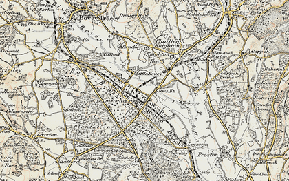 Old map of Bovey Heath in 1899-1900