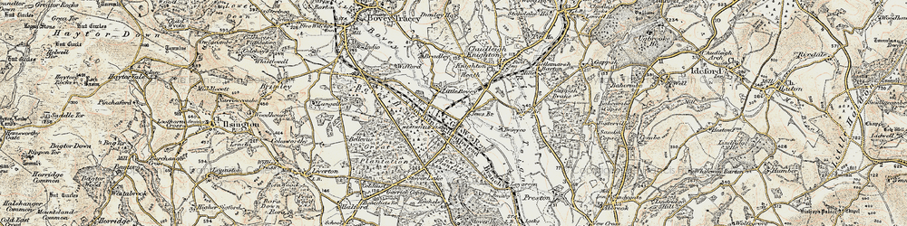 Old map of Bovey Heath in 1899-1900