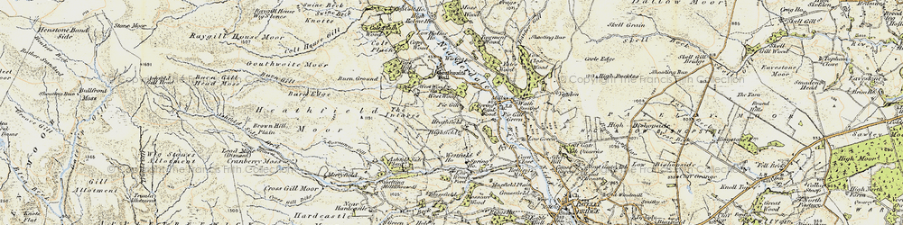 Old map of Heathfield in 1903-1904