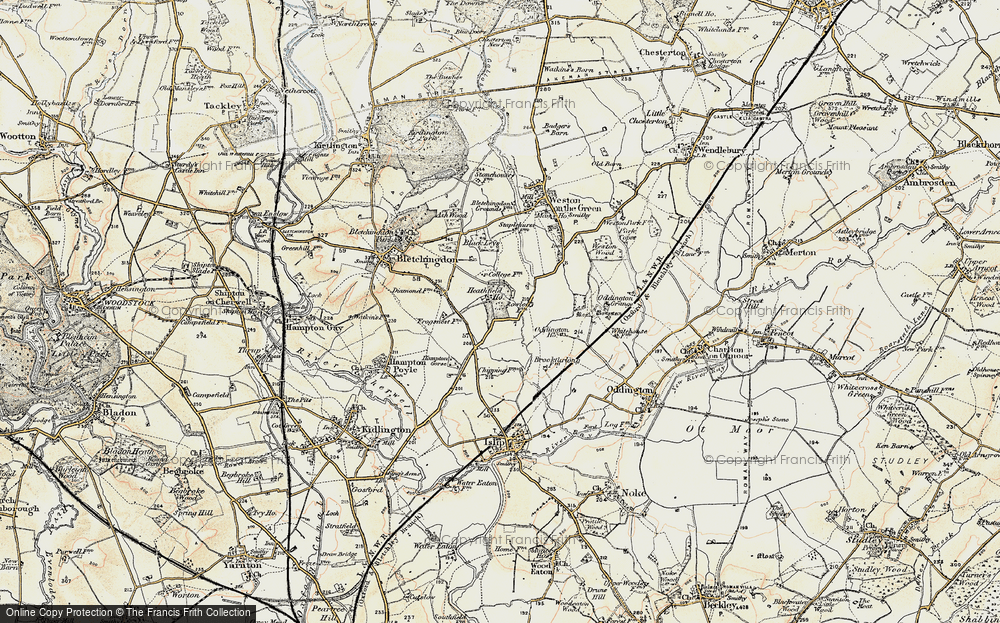 Old Map of Historic Map covering Black Leys in 1898-1899