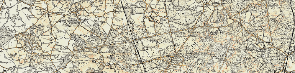 Old map of Heathlands in 1897-1909