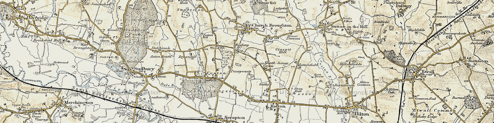 Old map of Heathtop in 1902