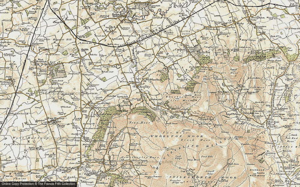 Old Map of Historic Map covering Whorlton Ho in 1903-1904