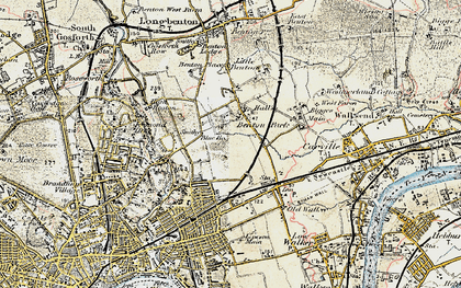 Old map of Heaton in 1901-1903