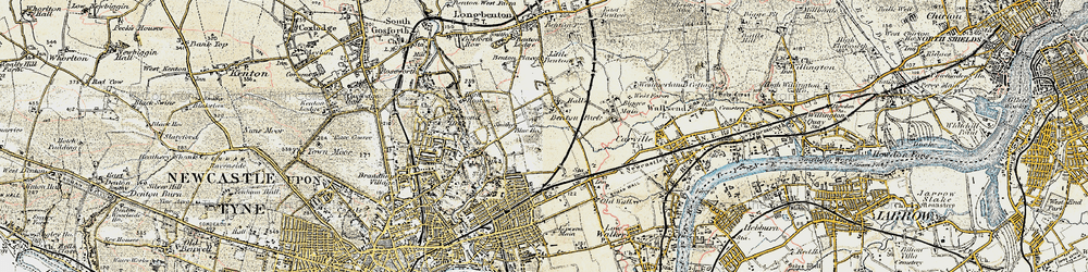 Old map of Heaton in 1901-1903