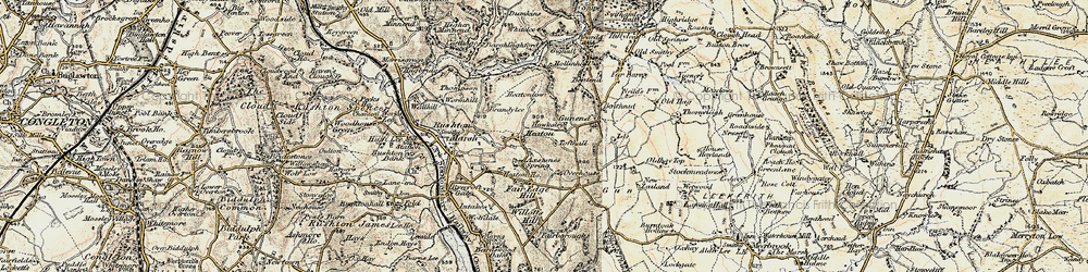 Old map of Axstones Spring in 1902-1903