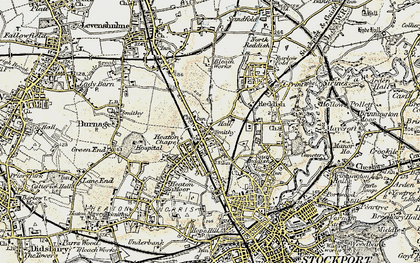Old map of Heaton Chapel in 1903
