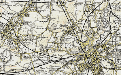 Old map of Heaton Moor in 1903