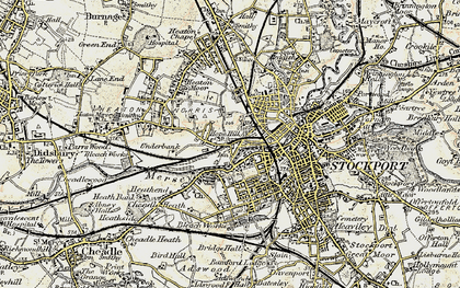 Old map of Heaton Norris in 1903