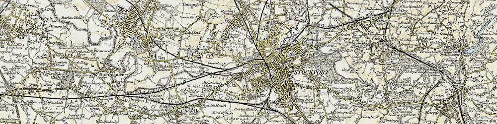 Old map of Heaton Norris in 1903