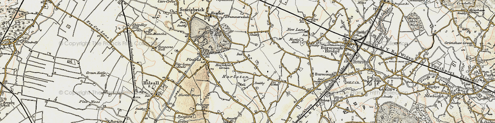 Old map of Heaton's Bridge in 1902-1903