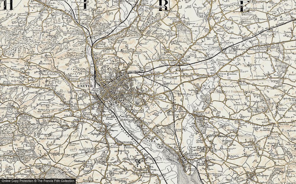 Old Map of Heavitree, 1899 in 1899