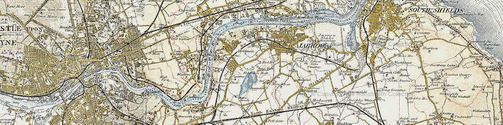 Old map of Hebburn in 1901-1904
