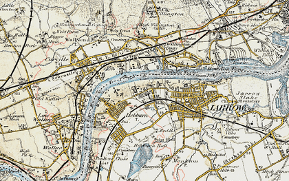 Old map of Hebburn Colliery in 1901-1904