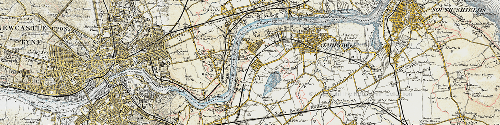 Old map of Hebburn New Town in 1901-1904