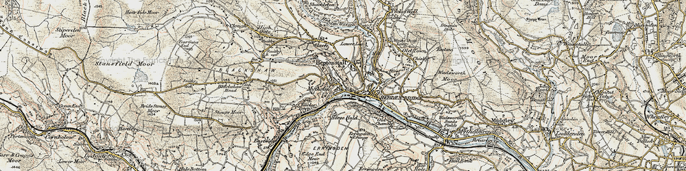 Old map of Hebden Bridge in 1903