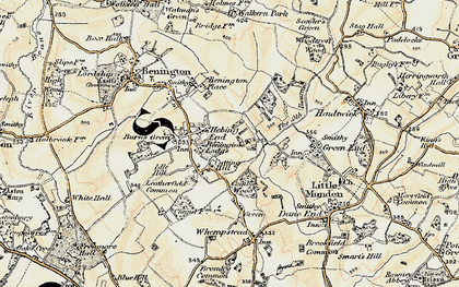 1899: 21NW Hebing End Aston Benington Old Map Hertfordshire 