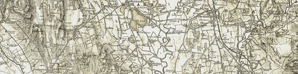 Old map of Heck in 1901-1904