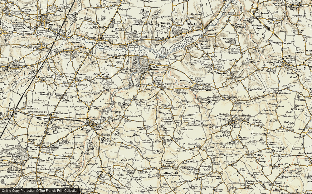 Old Map of Heckfield Green, 1901-1902 in 1901-1902